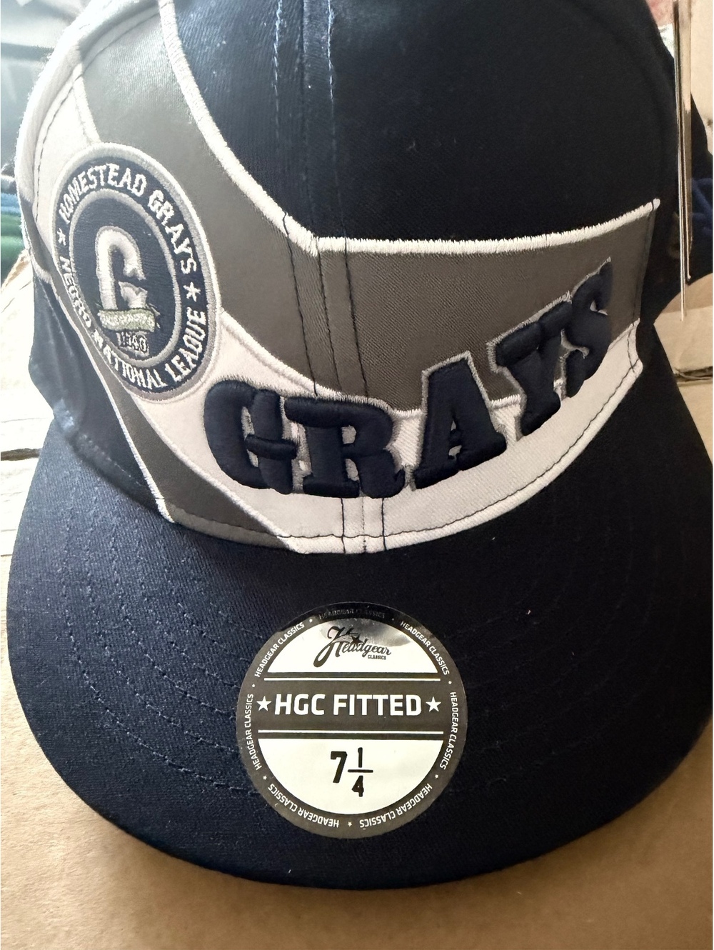 HOMESTEAD GRAYS (NEGRO NATIONAL LEAGUE) FITTED HAT BY HEADGEAR CLASSICS 7-1/4